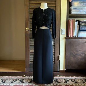 Black A-Line Long Skirt